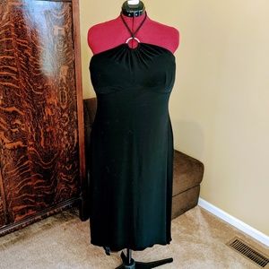Black B. Moss halter dress high low sleeveless